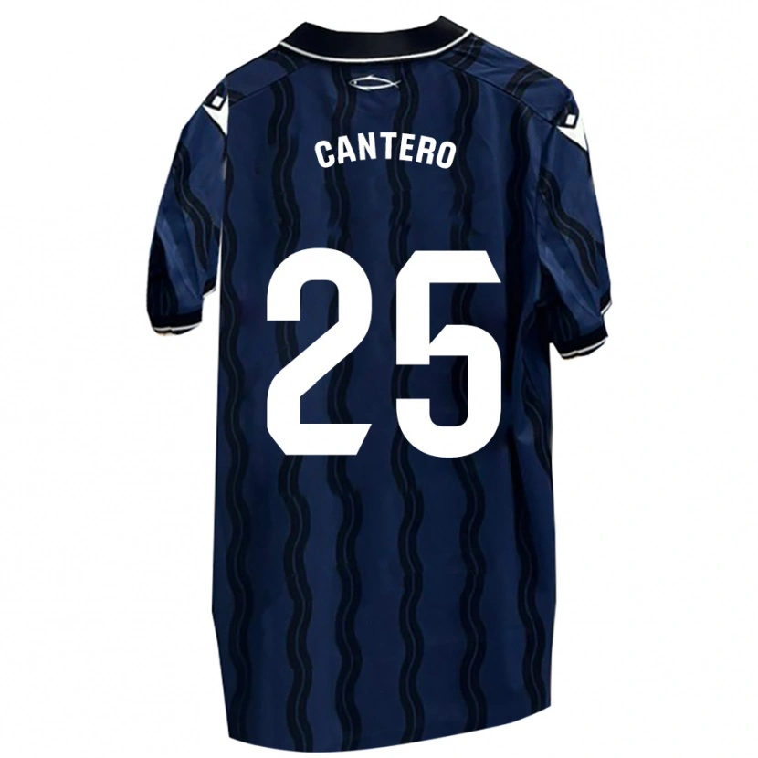 Danxen Män Yago Cantero #25 Mörkblå Svart Bortatröja Matchtröjor 2025/26 Tröjor T-Tröja
