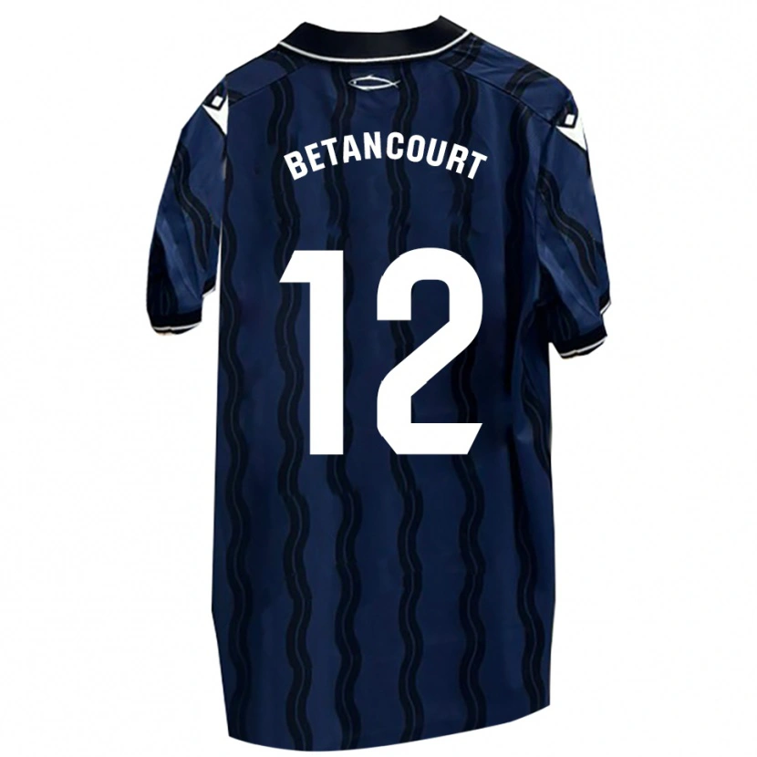 Danxen Män Arick Betancourt #12 Mörkblå Svart Bortatröja Matchtröjor 2025/26 Tröjor T-Tröja