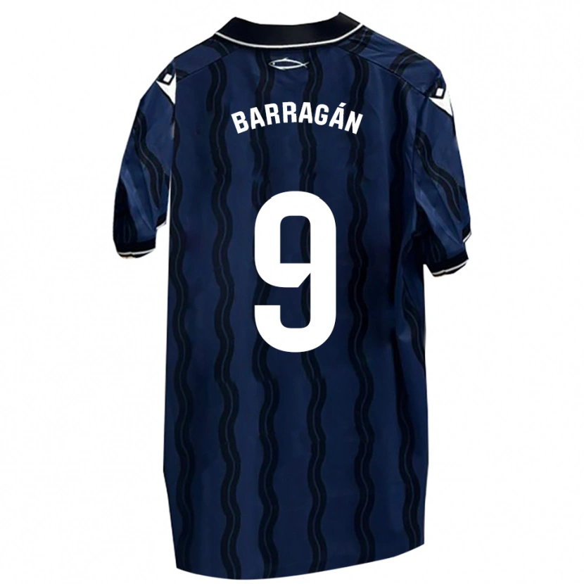 Danxen Män Juan Barragán #9 Mörkblå Svart Bortatröja Matchtröjor 2025/26 Tröjor T-Tröja