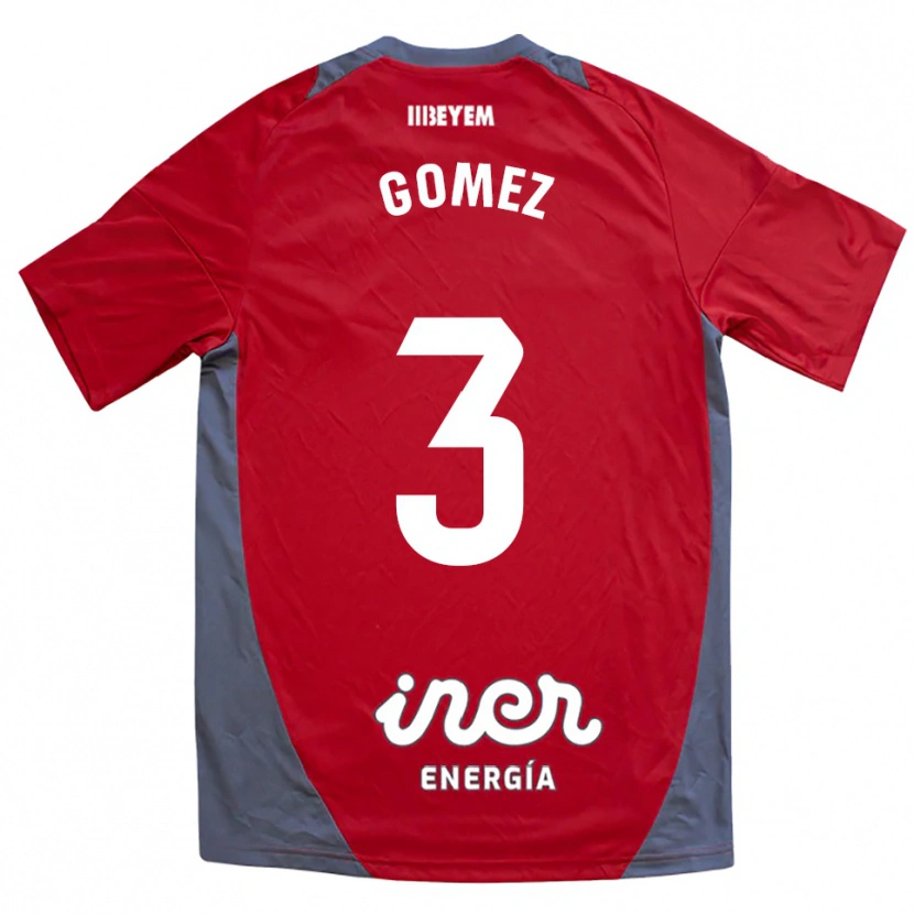 Danxen Män Jonathan Gómez #3 Röd Grå Bortatröja Matchtröjor 2025/26 Tröjor T-Tröja