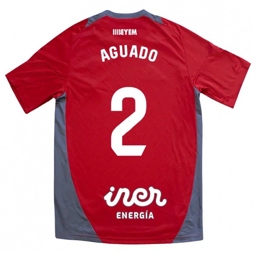 Danxen Män Lorenzo Aguado #2 Röd Grå Bortatröja Matchtröjor 2025/26 Tröjor T-Tröja
