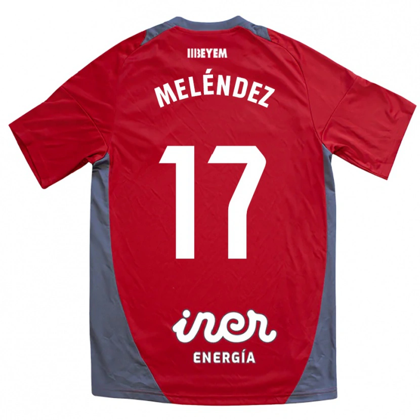 Danxen Män Ale Meléndez #17 Röd Grå Bortatröja Matchtröjor 2025/26 Tröjor T-Tröja