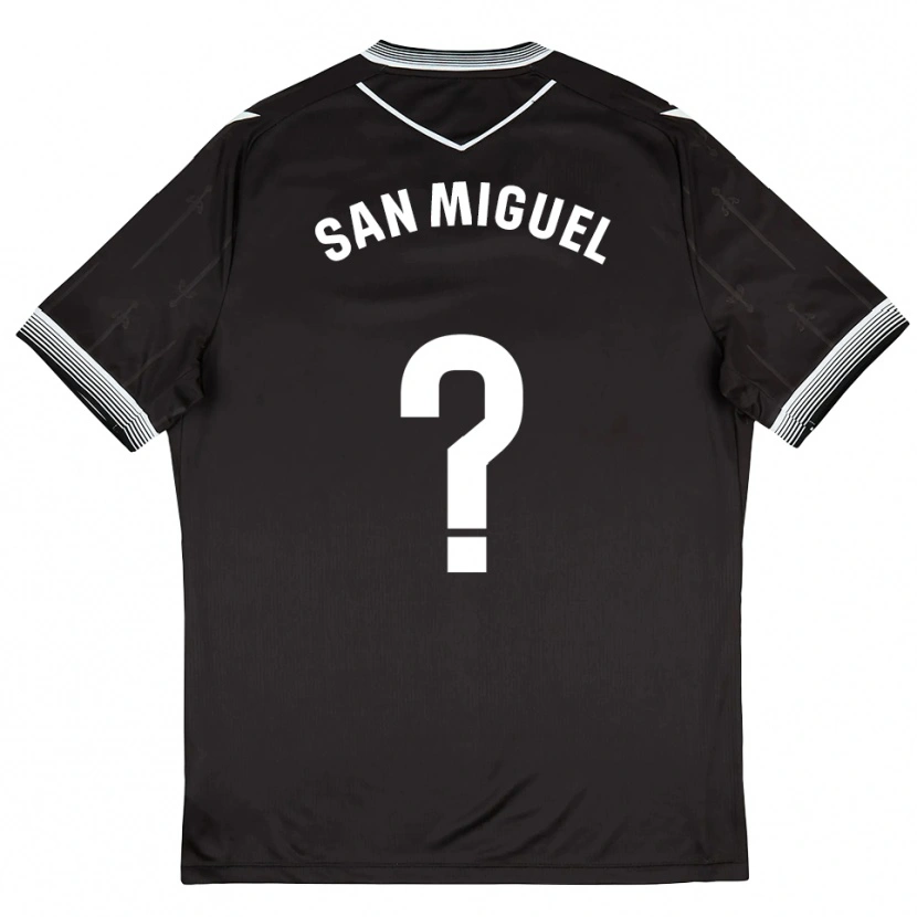 Danxen Män Darío San Miguel #0 Svart Vit Bortatröja Matchtröjor 2025/26 Tröjor T-Tröja