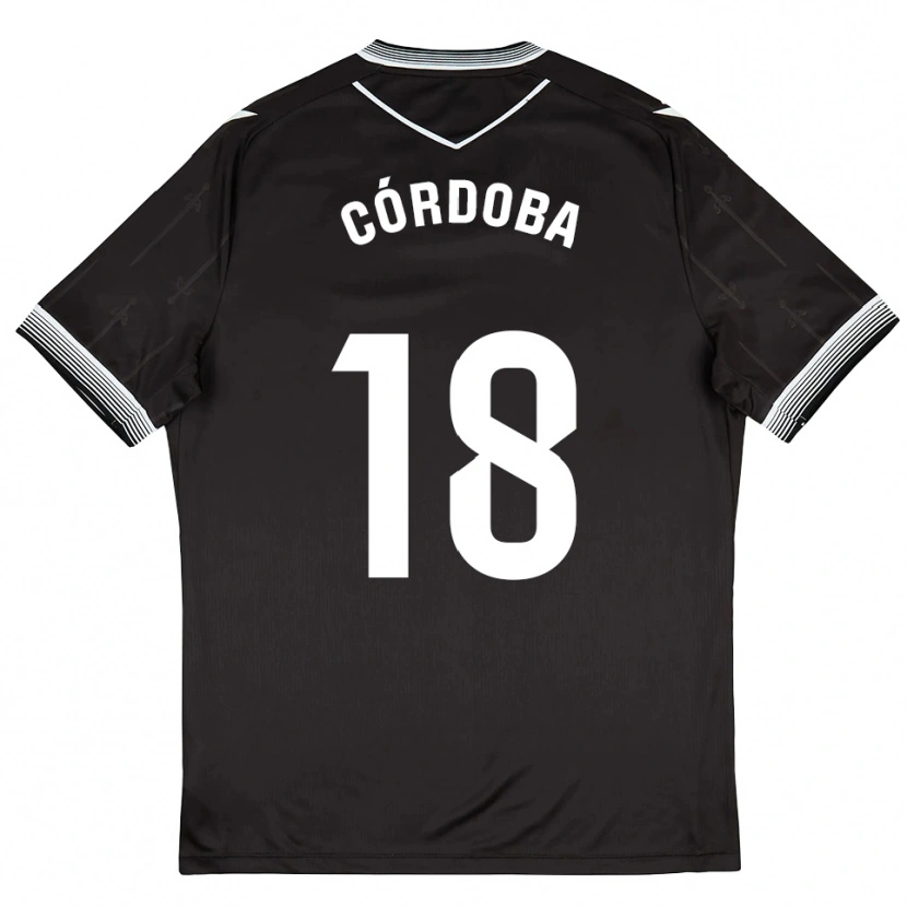 Danxen Män Aitor Córdoba #18 Svart Vit Bortatröja Matchtröjor 2025/26 Tröjor T-Tröja