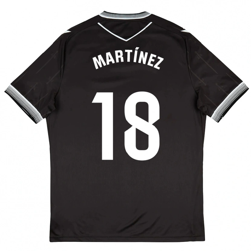 Danxen Män Brais Martínez #18 Svart Vit Bortatröja Matchtröjor 2025/26 Tröjor T-Tröja