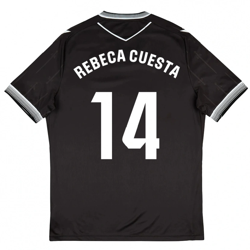 Danxen Män Rebeca Cuesta #14 Svart Vit Bortatröja Matchtröjor 2025/26 Tröjor T-Tröja