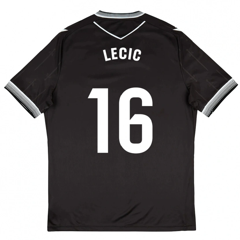 Danxen Män Luka Lecic #16 Svart Vit Bortatröja Matchtröjor 2025/26 Tröjor T-Tröja