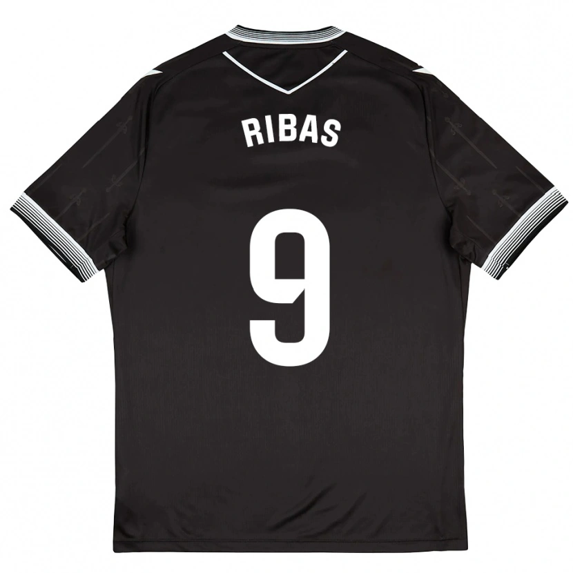 Danxen Män Irian Ribas #9 Svart Vit Bortatröja Matchtröjor 2025/26 Tröjor T-Tröja