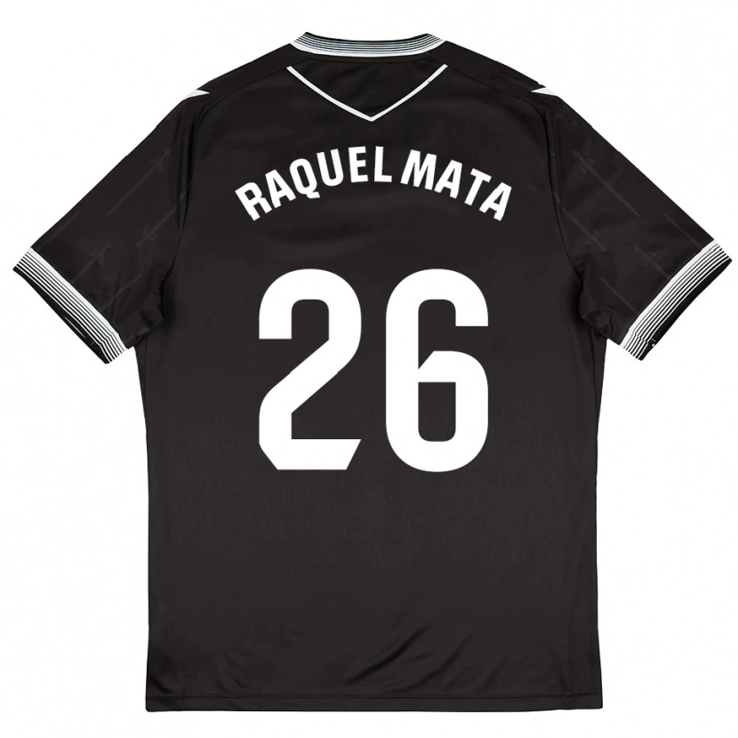 Danxen Män Raquel Mata #26 Svart Vit Bortatröja Matchtröjor 2025/26 Tröjor T-Tröja