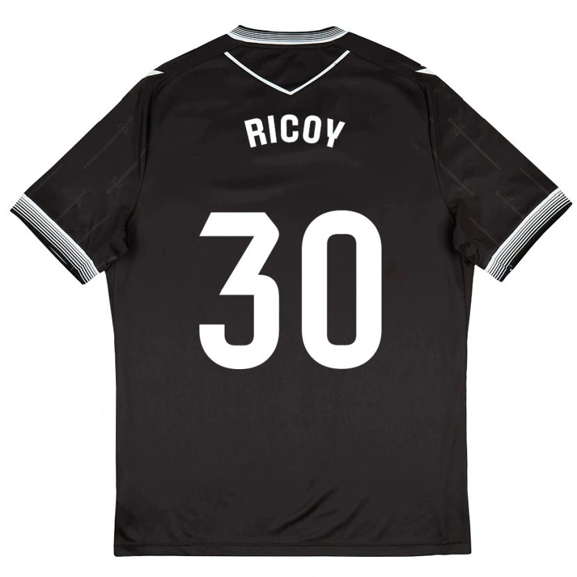 Danxen Män Lucas Ricoy #30 Svart Vit Bortatröja Matchtröjor 2025/26 Tröjor T-Tröja