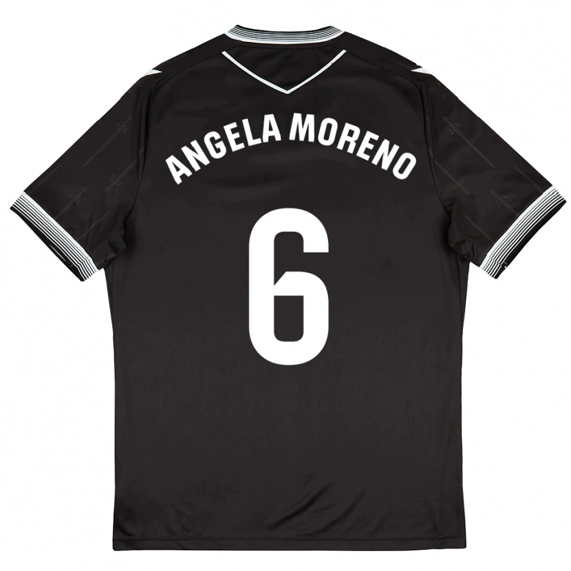 Danxen Män Angela Moreno #6 Svart Vit Bortatröja Matchtröjor 2025/26 Tröjor T-Tröja