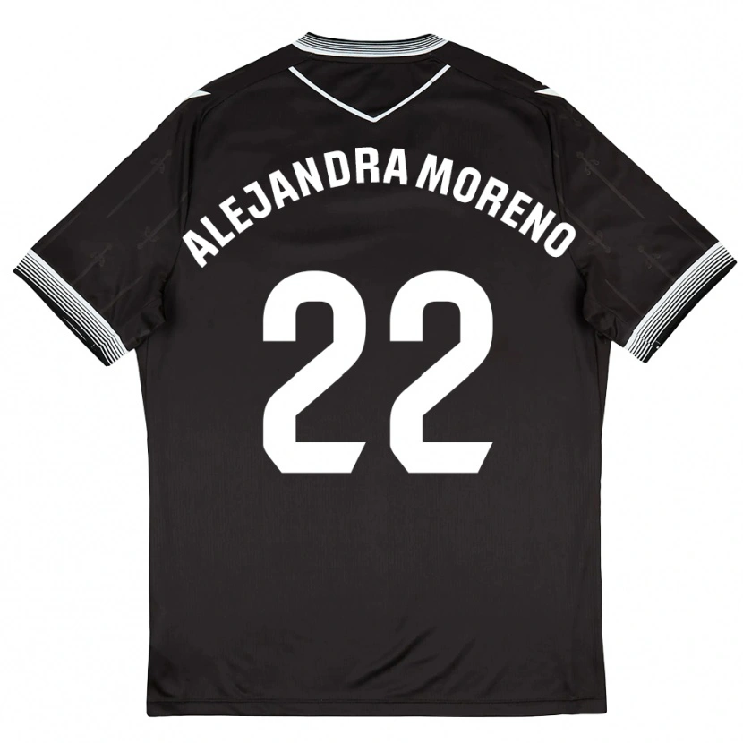 Danxen Män Alejandra Moreno #22 Svart Vit Bortatröja Matchtröjor 2025/26 Tröjor T-Tröja