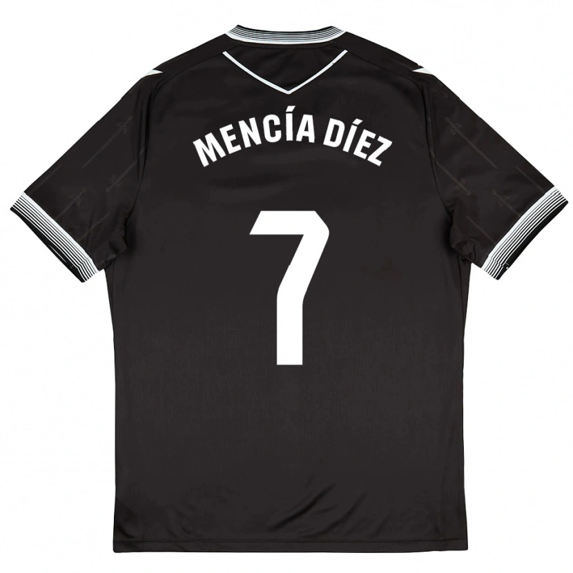 Danxen Män Mencía Díez #7 Svart Vit Bortatröja Matchtröjor 2025/26 Tröjor T-Tröja