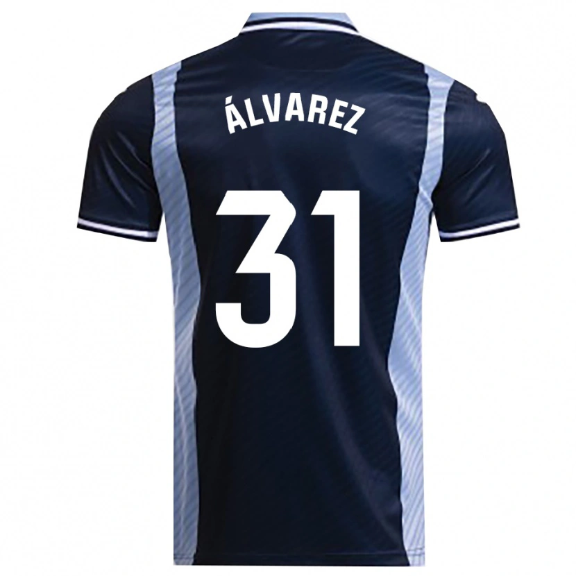 Danxen Män Iker Álvarez #31 Marinblå Himmelsblå Bortatröja Matchtröjor 2025/26 Tröjor T-Tröja