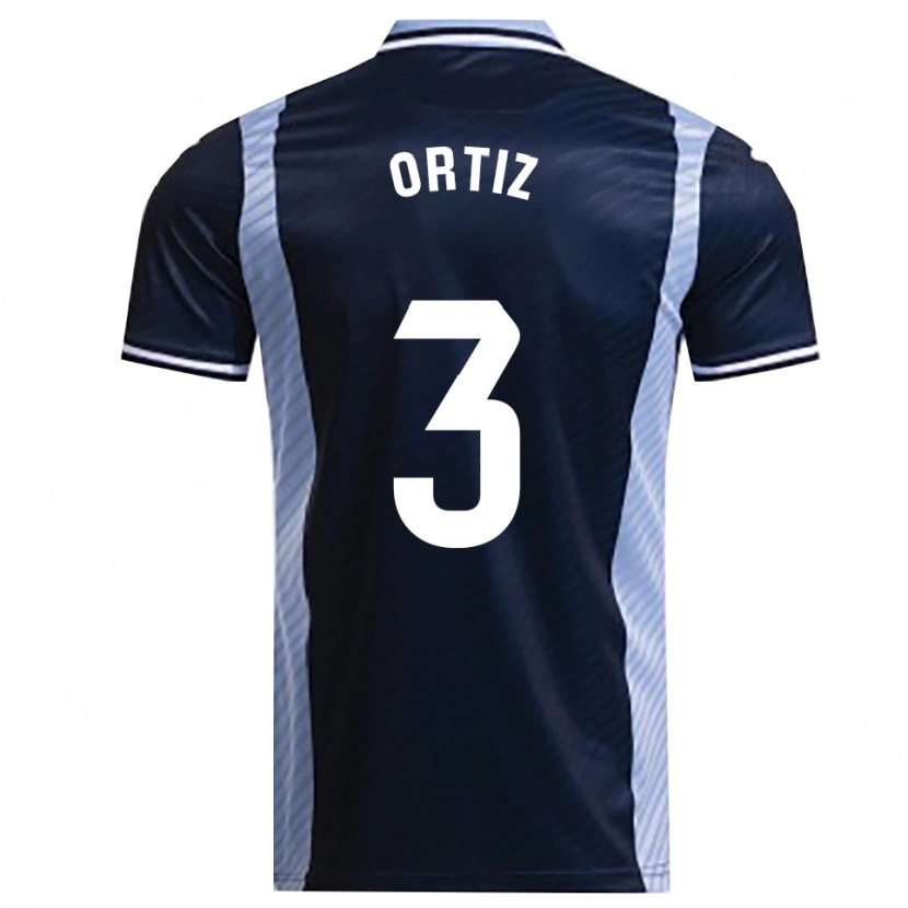 Danxen Män Josema Ortiz #3 Marinblå Himmelsblå Bortatröja Matchtröjor 2025/26 Tröjor T-Tröja