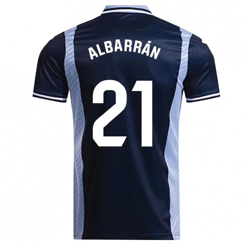 Danxen Män Carlos Albarrán #21 Marinblå Himmelsblå Bortatröja Matchtröjor 2025/26 Tröjor T-Tröja