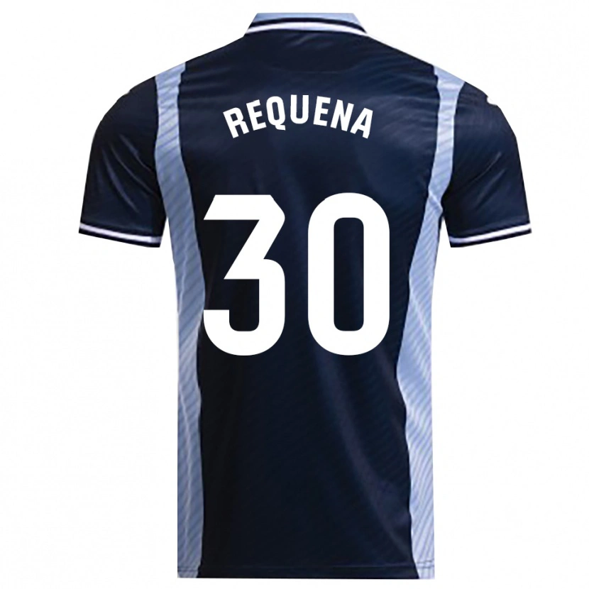 Danxen Män Dani Requena #30 Marinblå Himmelsblå Bortatröja Matchtröjor 2025/26 Tröjor T-Tröja