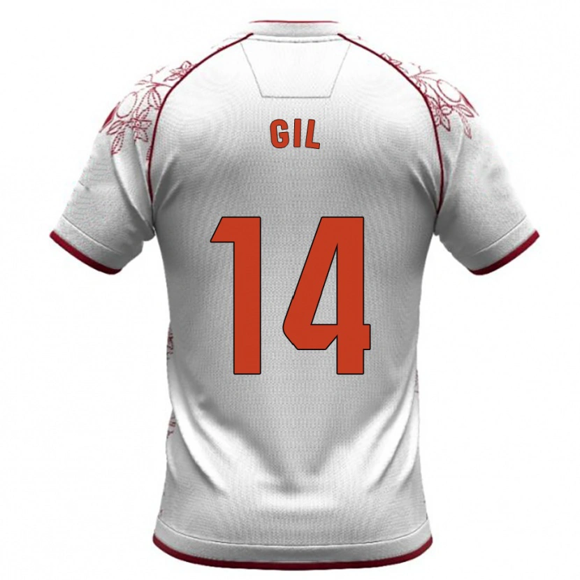 Danxen Män Óscar Gil #14 Vit Bourgogne Bortatröja Matchtröjor 2025/26 Tröjor T-Tröja