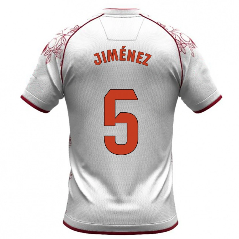 Danxen Män Alberto Jiménez #5 Vit Bourgogne Bortatröja Matchtröjor 2025/26 Tröjor T-Tröja