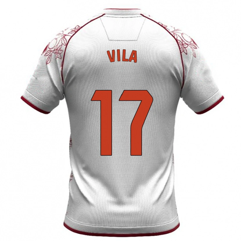 Danxen Män Manu Vila #17 Vit Bourgogne Bortatröja Matchtröjor 2025/26 Tröjor T-Tröja