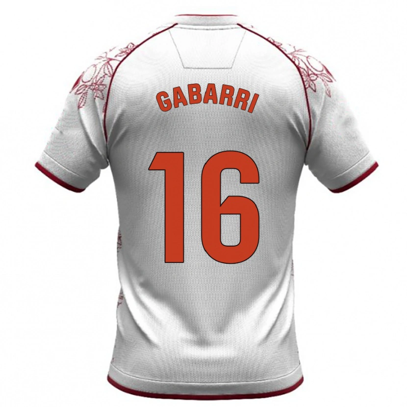 Danxen Män Toni Gabarri #16 Vit Bourgogne Bortatröja Matchtröjor 2025/26 Tröjor T-Tröja