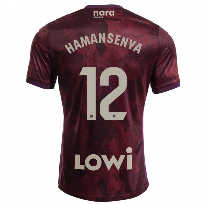 Danxen Män David Hamansenya #12 Bourgogne Vit Bortatröja Matchtröjor 2025/26 Tröjor T-Tröja