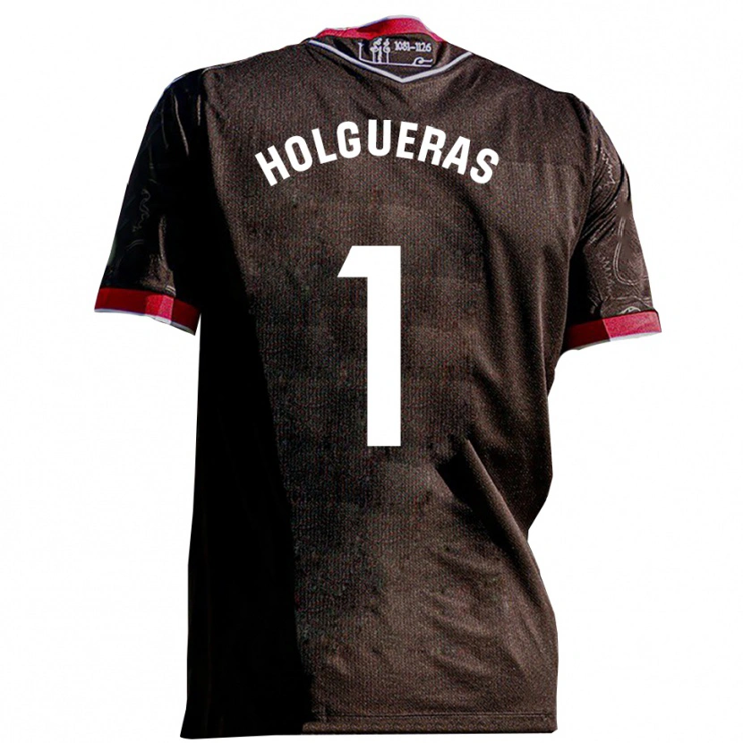 Danxen Män Javi Holgueras #1 Svart Röd Bortatröja Matchtröjor 2025/26 Tröjor T-Tröja