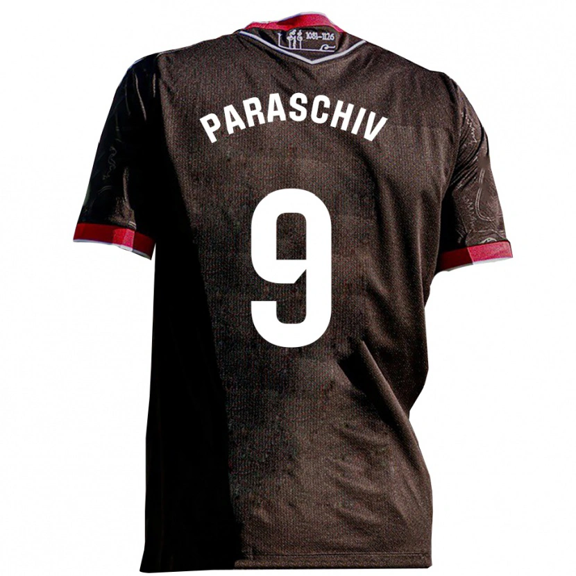 Danxen Män Daniel Paraschiv #9 Svart Röd Bortatröja Matchtröjor 2025/26 Tröjor T-Tröja