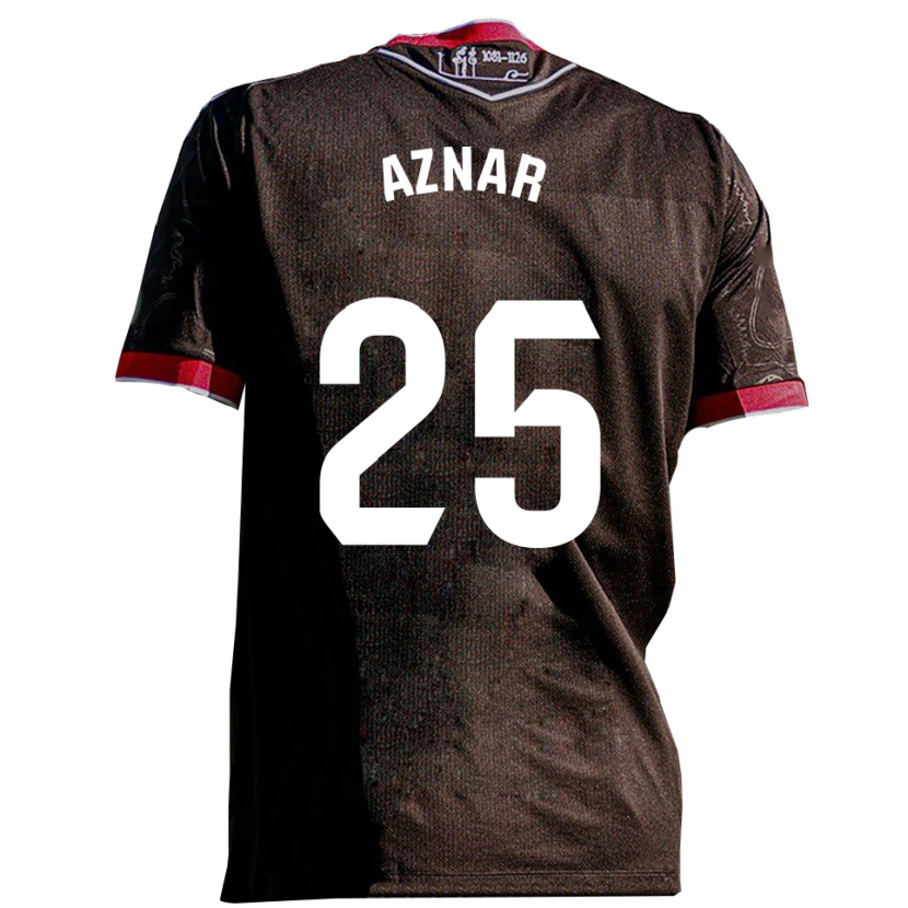Danxen Män Mario Aznar #25 Svart Röd Bortatröja Matchtröjor 2025/26 Tröjor T-Tröja