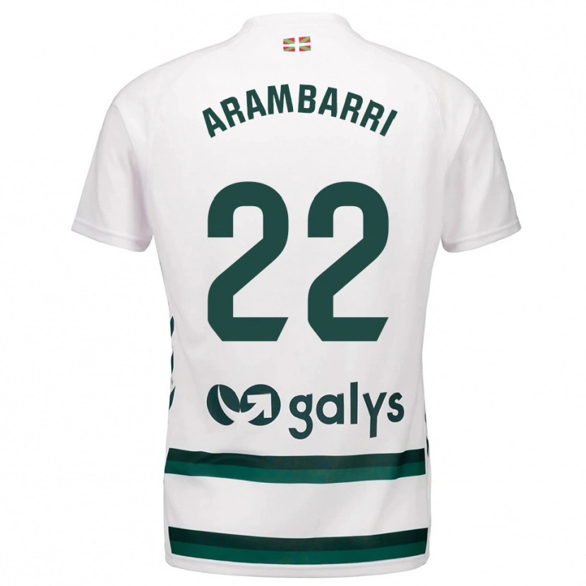Danxen Män Aritz Arambarri #22 Vit Grön Bortatröja Matchtröjor 2025/26 Tröjor T-Tröja
