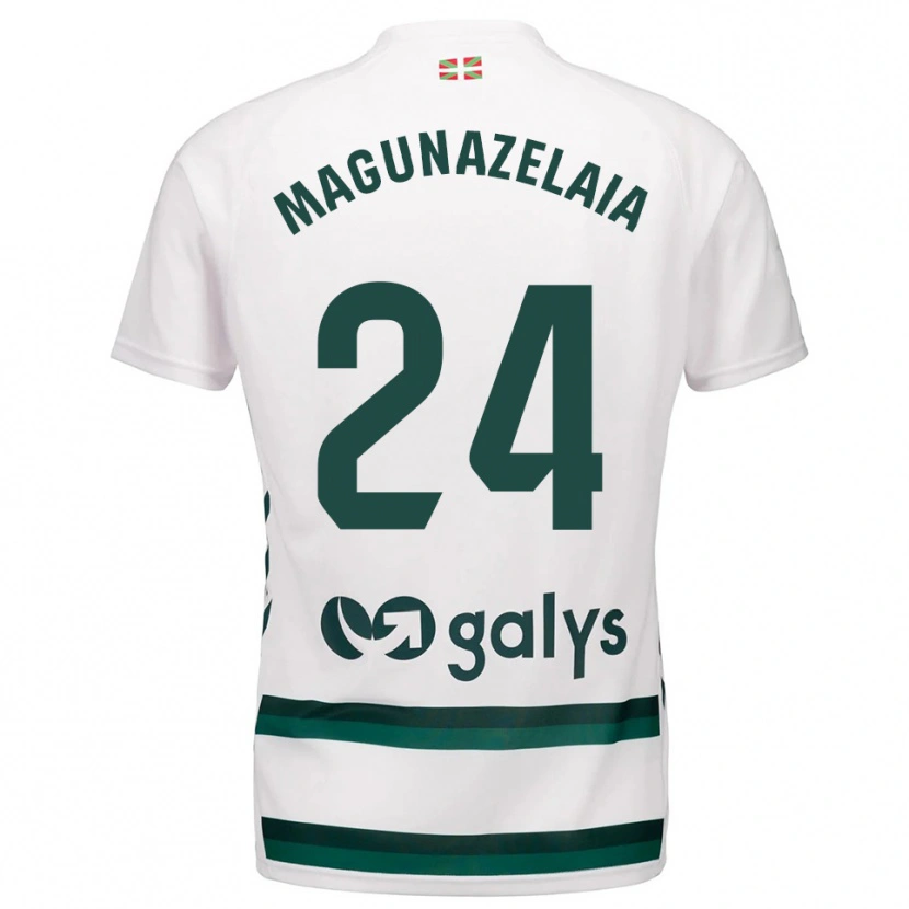 Danxen Män Jon Magunazelaia #24 Vit Grön Bortatröja Matchtröjor 2025/26 Tröjor T-Tröja