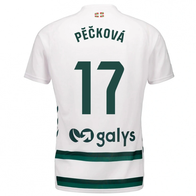 Danxen Män Alena Pěčková #17 Vit Grön Bortatröja Matchtröjor 2025/26 Tröjor T-Tröja