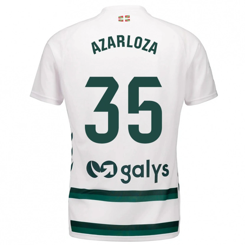 Danxen Män Eneko Azarloza #35 Vit Grön Bortatröja Matchtröjor 2025/26 Tröjor T-Tröja