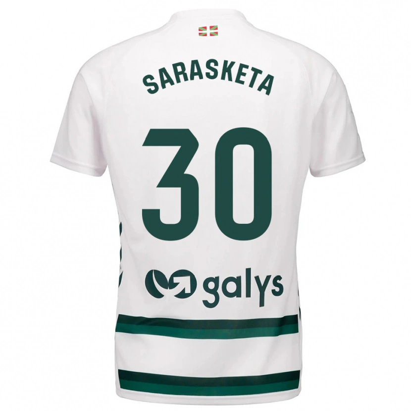 Danxen Män Lucas Sarasketa #30 Vit Grön Bortatröja Matchtröjor 2025/26 Tröjor T-Tröja