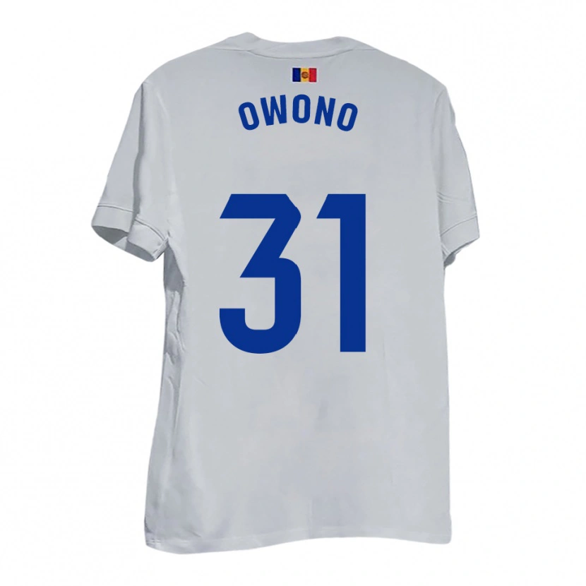 Danxen Män Jesús Owono #31 Vitt Blått Gult Bortatröja Matchtröjor 2025/26 Tröjor T-Tröja