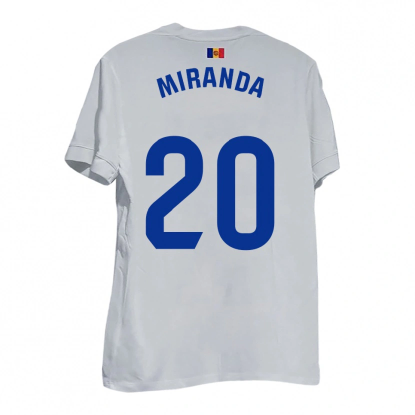 Danxen Män Pau Miranda #20 Vitt Blått Gult Bortatröja Matchtröjor 2025/26 Tröjor T-Tröja