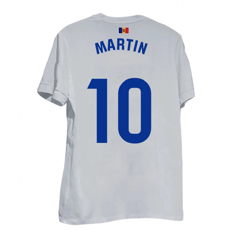 Danxen Män Álvaro Martín #10 Vitt Blått Gult Bortatröja Matchtröjor 2025/26 Tröjor T-Tröja