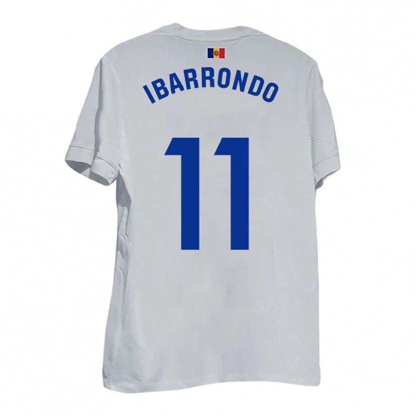 Danxen Män Alejandro Ibarrondo #11 Vitt Blått Gult Bortatröja Matchtröjor 2025/26 Tröjor T-Tröja