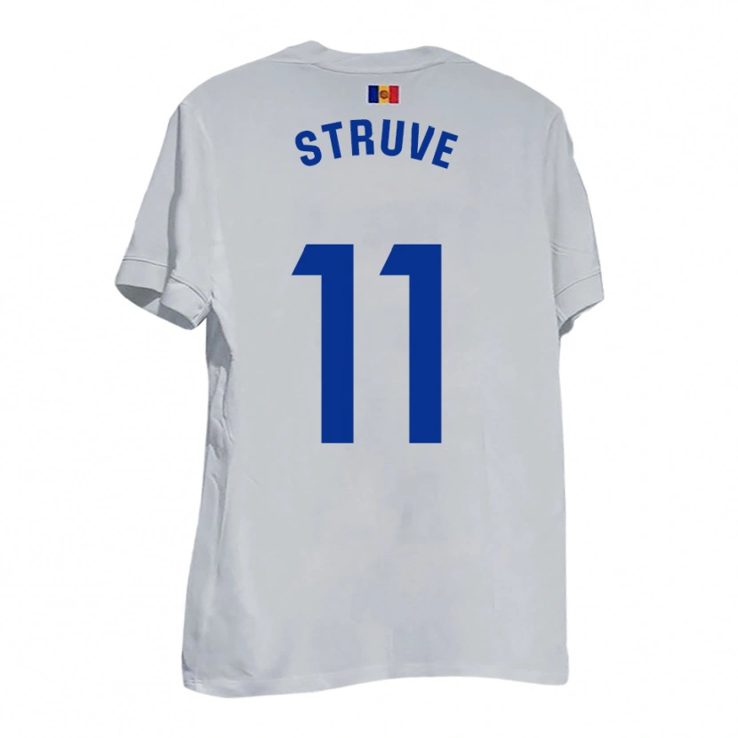 Danxen Män Biel Struve #11 Vitt Blått Gult Bortatröja Matchtröjor 2025/26 Tröjor T-Tröja