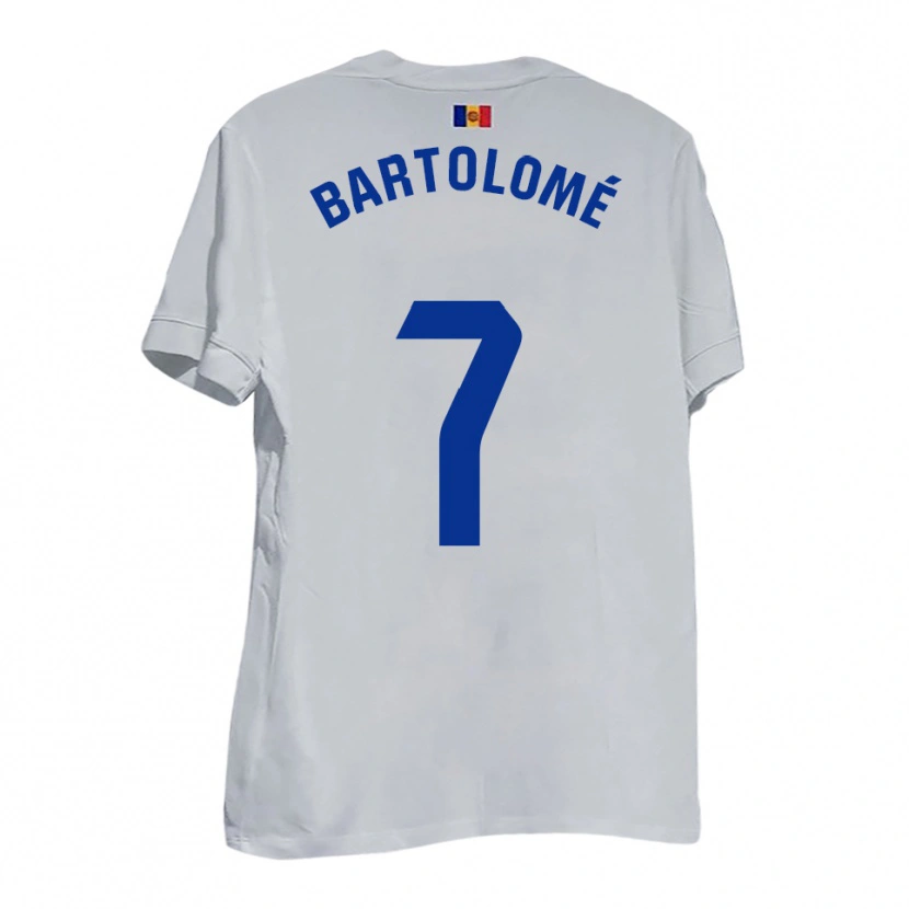 Danxen Män Luis Bartolomé #7 Vitt Blått Gult Bortatröja Matchtröjor 2025/26 Tröjor T-Tröja