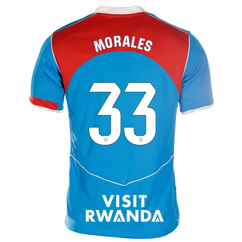 Danxen Män Luismi Morales #33 Blå Vit Tredjesatsen Matchtröjor 2025/26 Tröjor T-Tröja