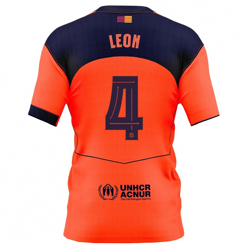 Danxen Män Maria Pilar Leon #4 Orange Marinblå Tredjesatsen Matchtröjor 2025/26 Tröjor T-Tröja