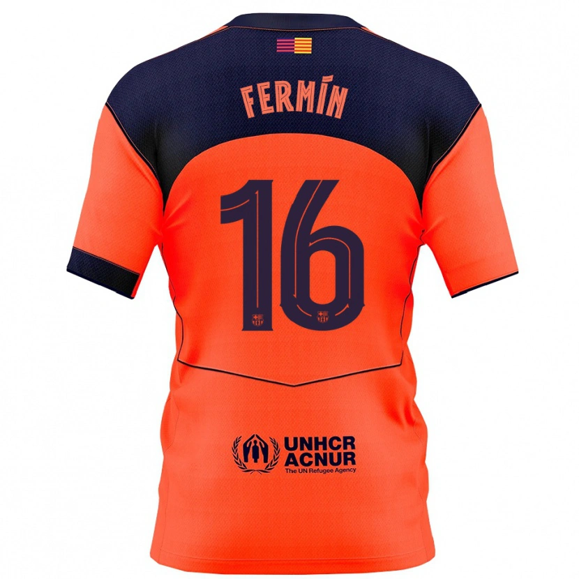 Danxen Män Fermín López #16 Orange Marinblå Tredjesatsen Matchtröjor 2025/26 Tröjor T-Tröja