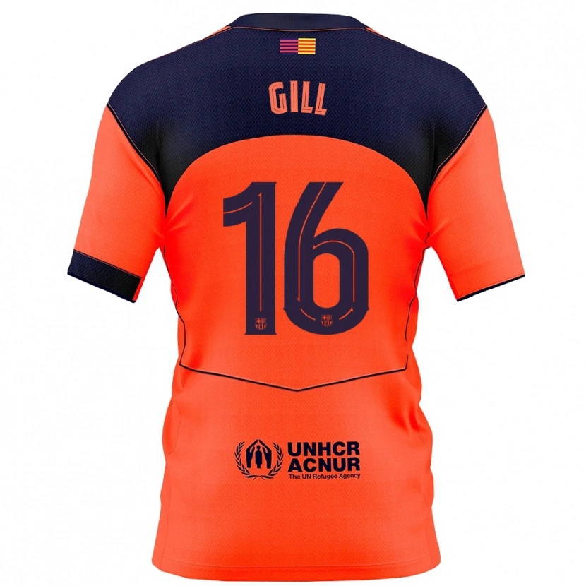 Danxen Män Adrian Gill #16 Orange Marinblå Tredjesatsen Matchtröjor 2025/26 Tröjor T-Tröja
