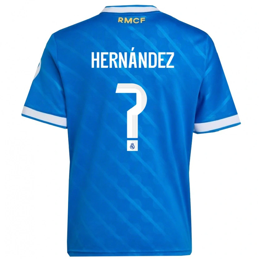 Danxen Män Enaitz Hernández #0 Blå Vit Tredjesatsen Matchtröjor 2025/26 Tröjor T-Tröja