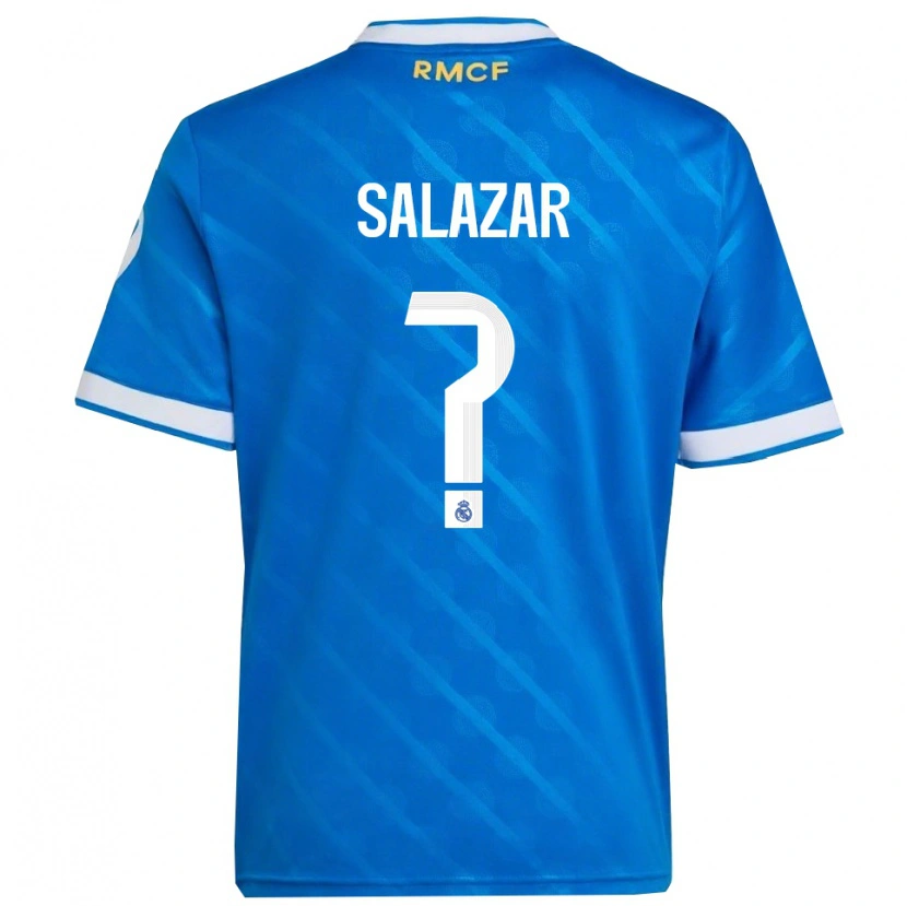 Danxen Män Isra Salazar #0 Blå Vit Tredjesatsen Matchtröjor 2025/26 Tröjor T-Tröja