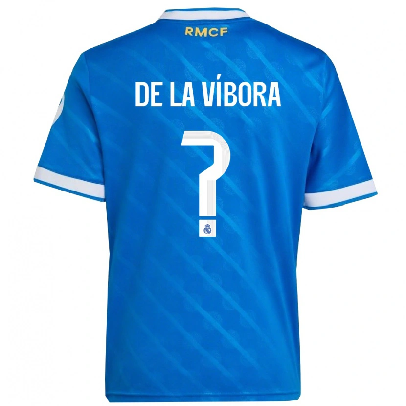 Danxen Män David De La Víbora #0 Blå Vit Tredjesatsen Matchtröjor 2025/26 Tröjor T-Tröja