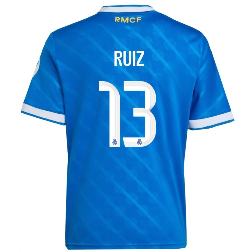 Danxen Män Guillermo Ruiz #13 Blå Vit Tredjesatsen Matchtröjor 2025/26 Tröjor T-Tröja