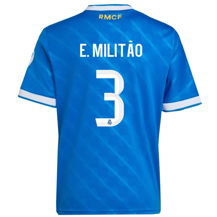 Danxen Män Éder Militão #3 Blå Vit Tredjesatsen Matchtröjor 2025/26 Tröjor T-Tröja