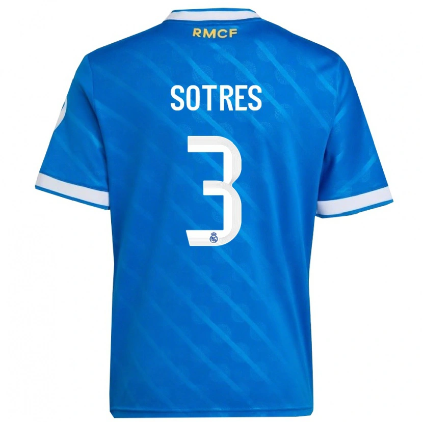 Danxen Män Alfredo Sotres #3 Blå Vit Tredjesatsen Matchtröjor 2025/26 Tröjor T-Tröja